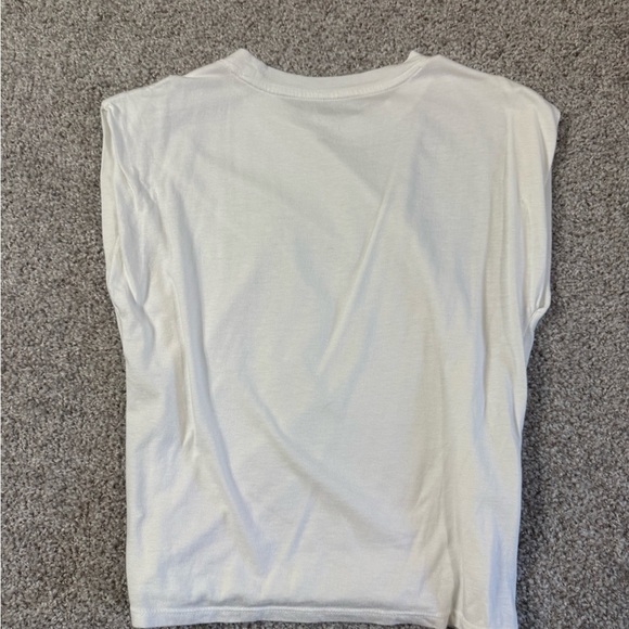 A New Day White Ruched Side Swag Draping Greek Goddess Tee – Women’s Medium - Picture 4 of 5